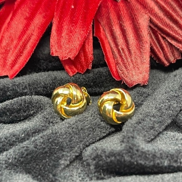 NWT ADORNIA 14k Gold Plated Sterling Silver Knot Earrings - Picture 2 of 9